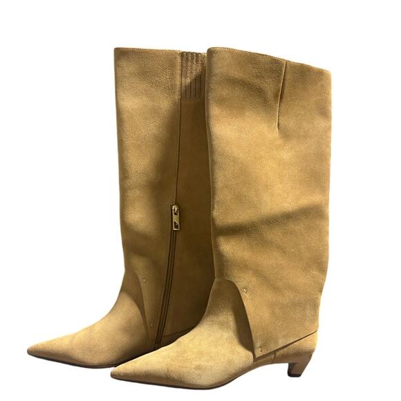 Franco Sarto Women's Martin Kitten Heel Pointed Toe Knee High Dress Boots - Picture 4 of 7